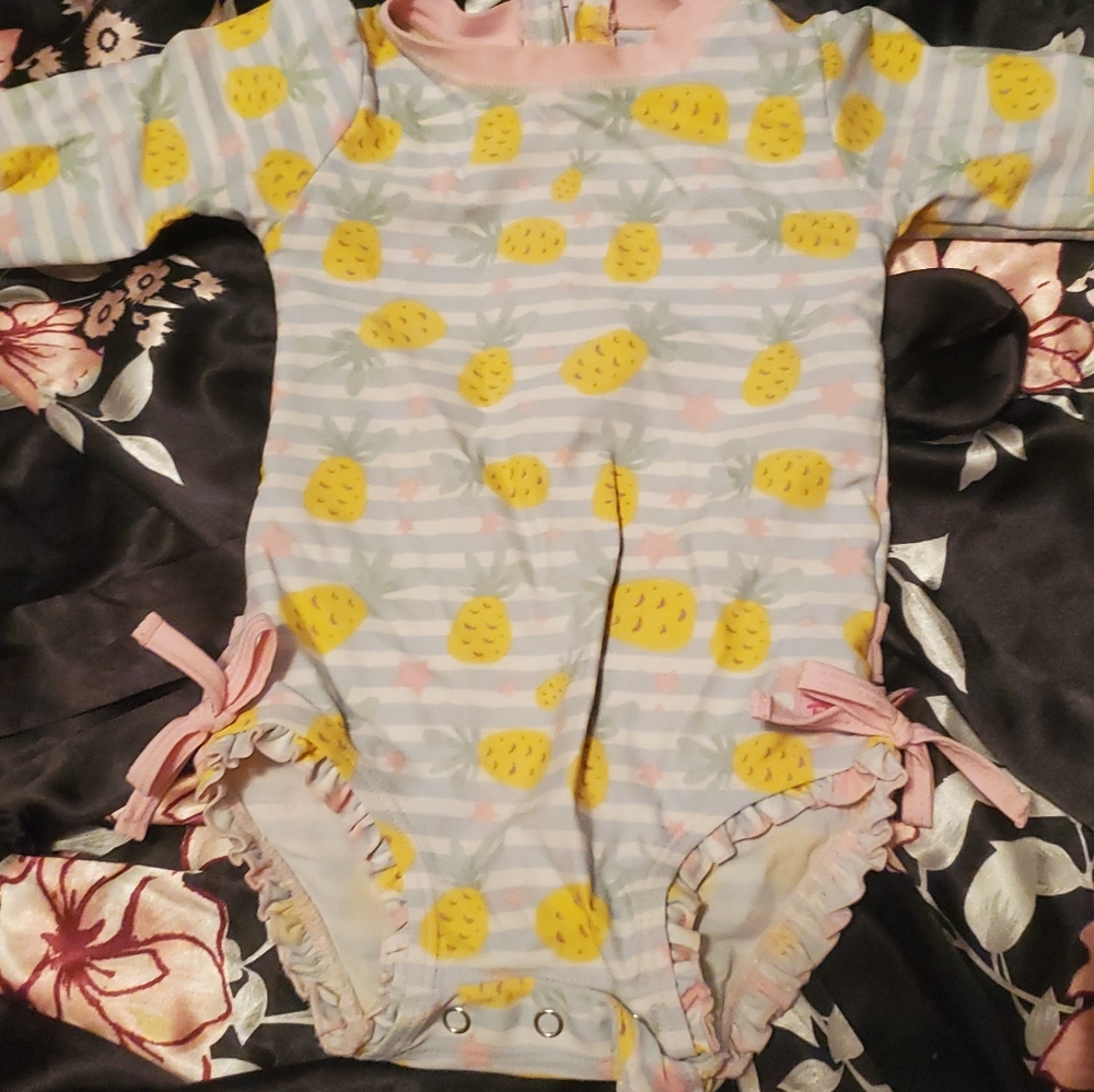 Pineapple Print Kids One Piece